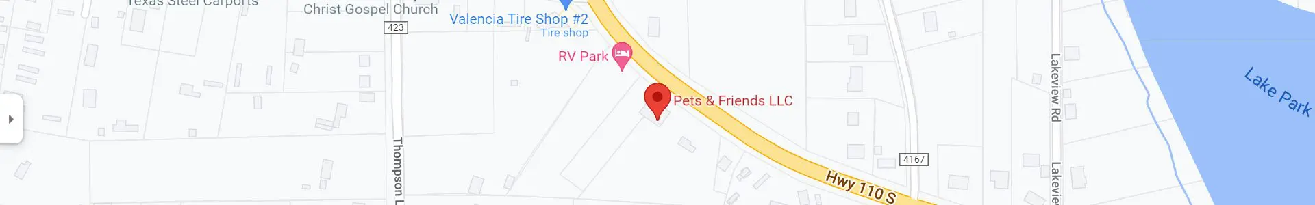 A map of the location of pets & friends